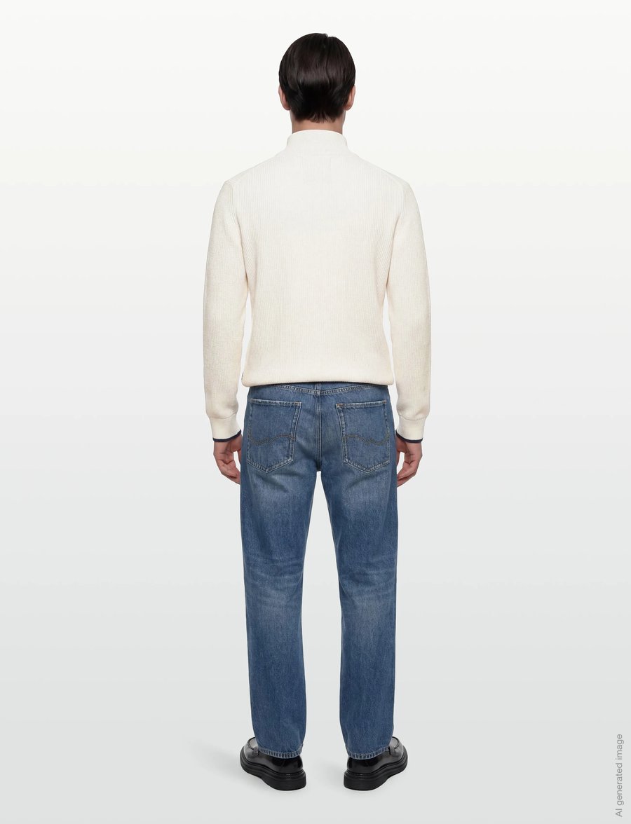 Gant - COTTON RIB BUTTONED CARDIGAN - cardigan - eggshell - 4