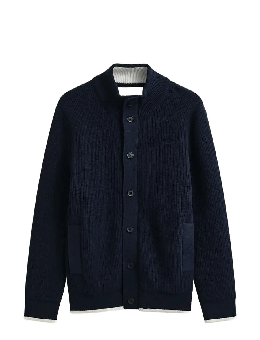 Gant - COTTON RIB BUTTONED CARDIGAN - kardiganid - evening blue - 1