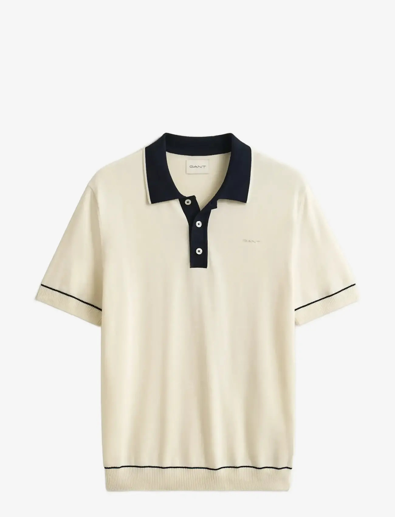 Gant - COTTON MODAL POLO - kortærmede poloer - cream - 1
