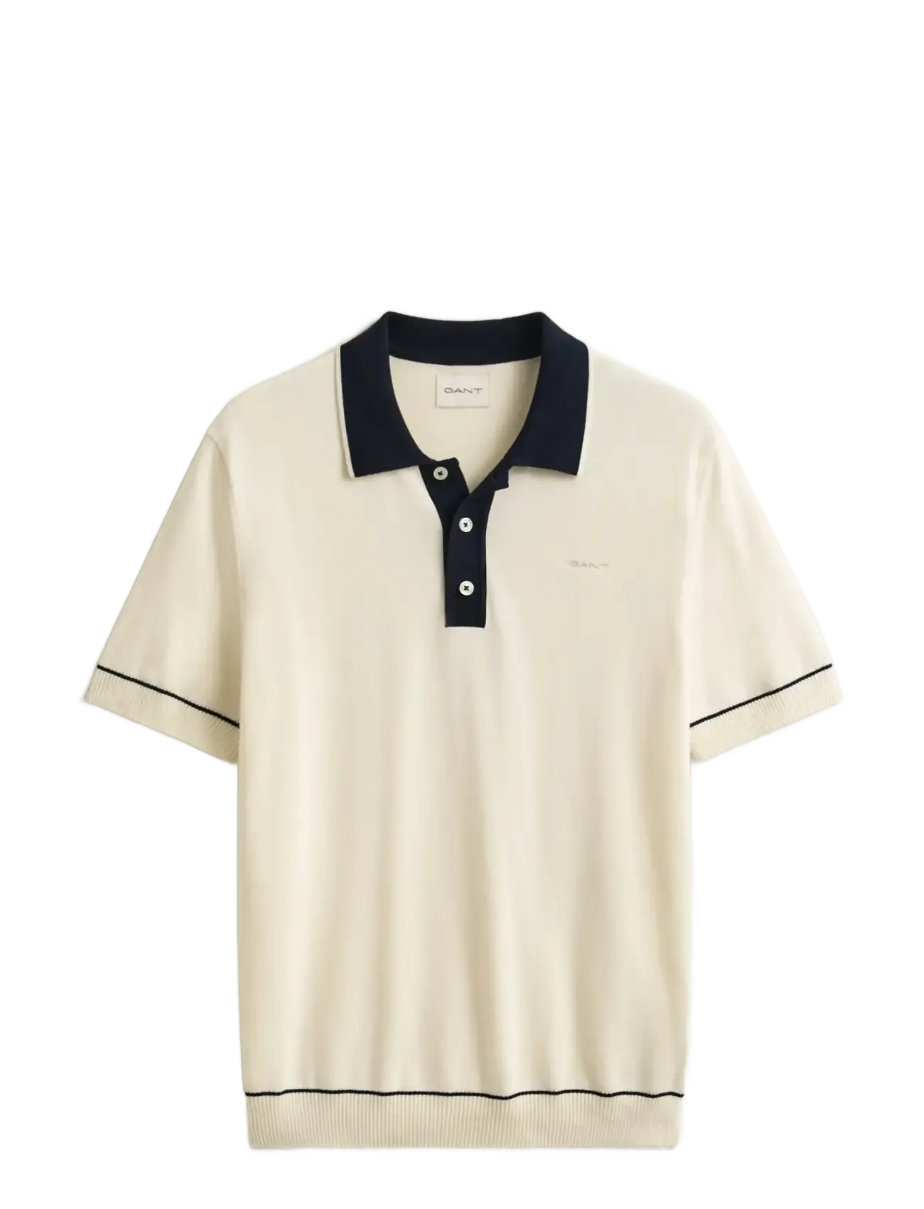 GANT COTTON MODAL POLO - Gestrickte Polohemden - CREAM / cream