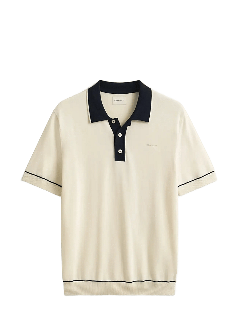 Gant - COTTON MODAL POLO - kortærmede poloer - cream - 1
