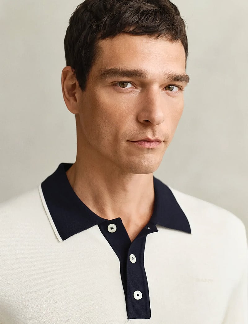 Gant - COTTON MODAL POLO - kortærmede poloer - cream - 3