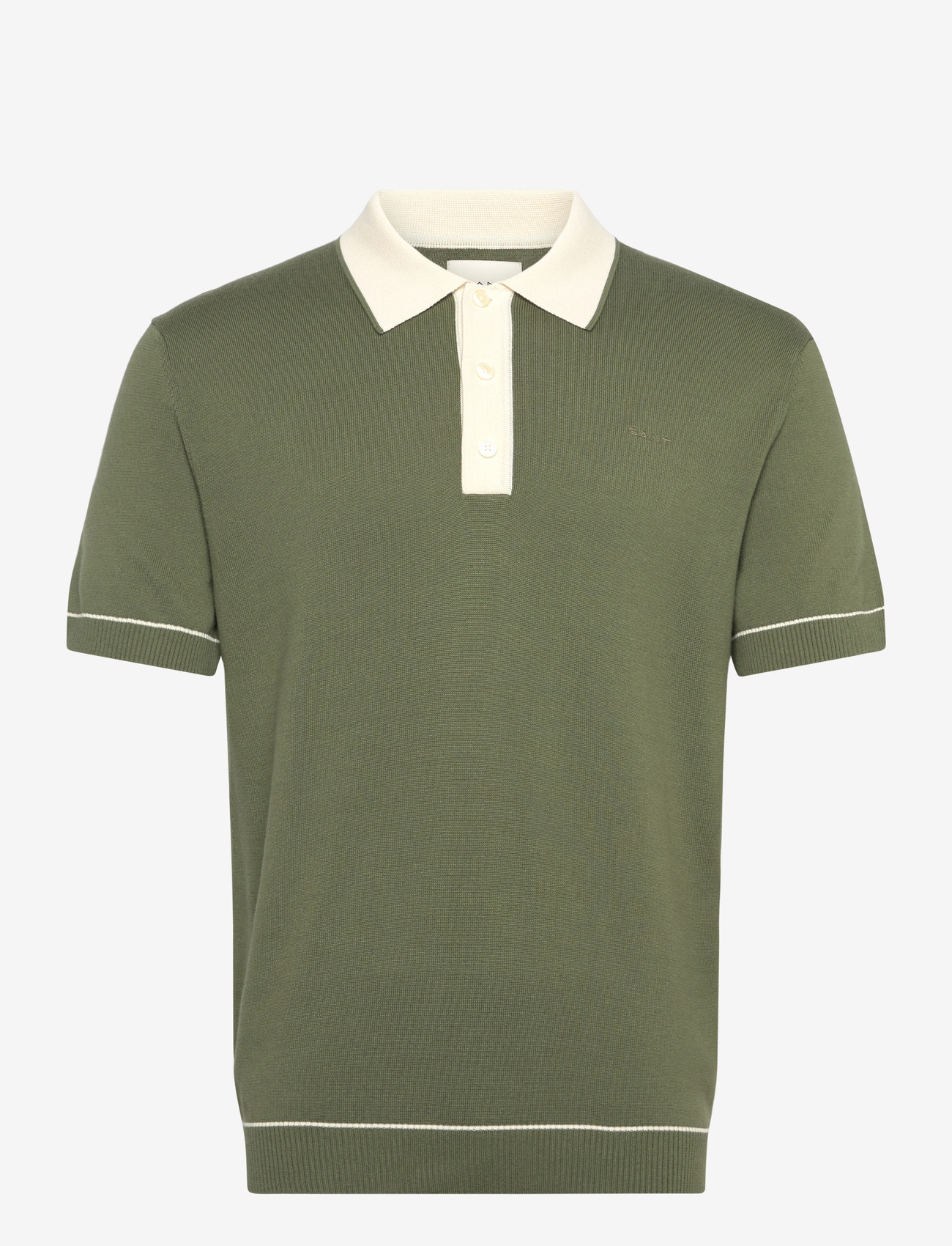 Gant - COTTON MODAL POLO - kortærmede poloer - dry herb green - 1