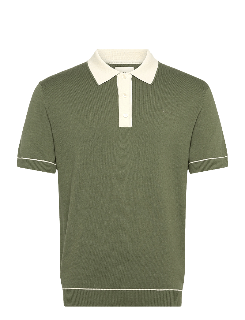 Gant - COTTON MODAL POLO - kortærmede poloer - dry herb green - 1