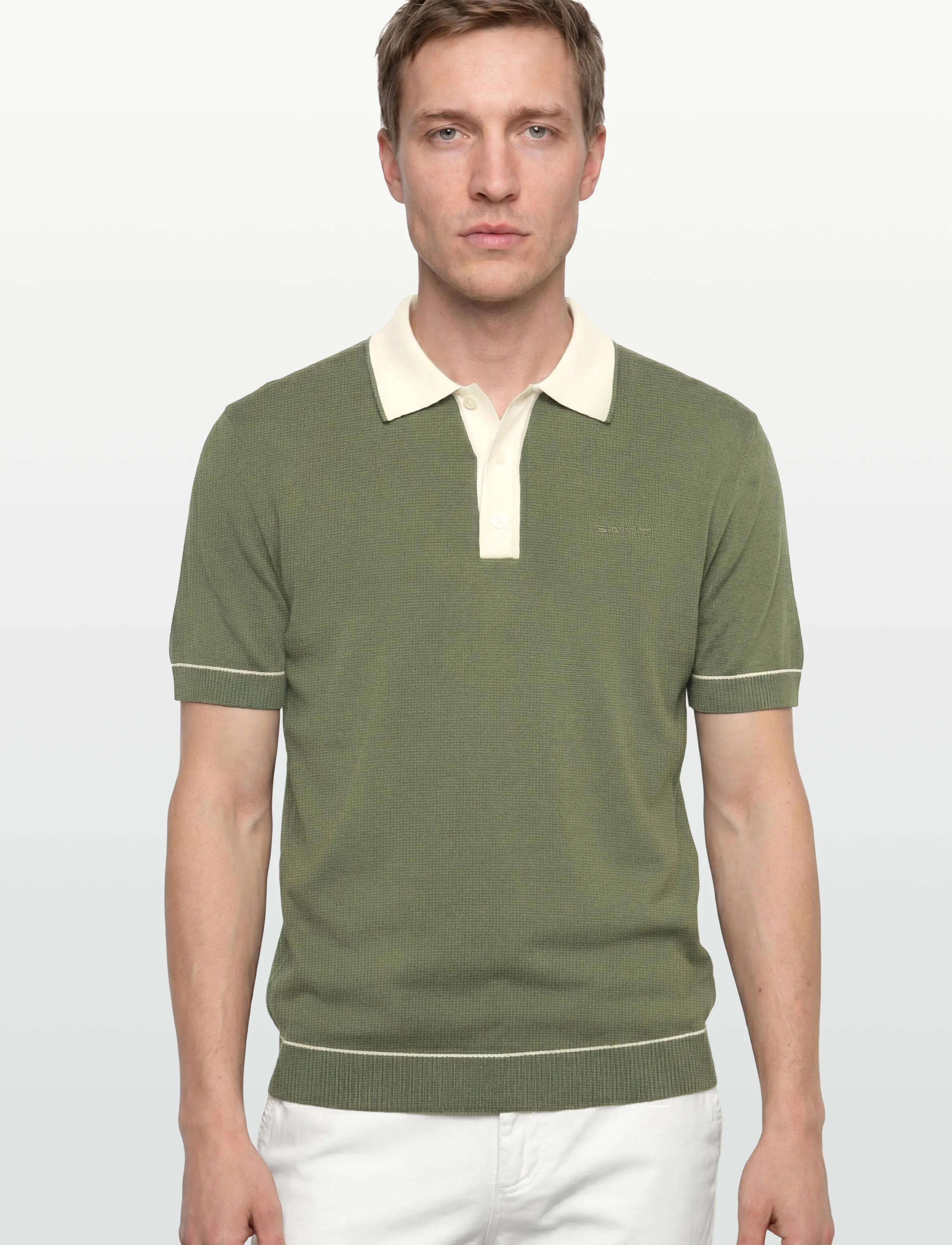 Gant - COTTON MODAL POLO - short-sleeved polos - dry herb green - 3