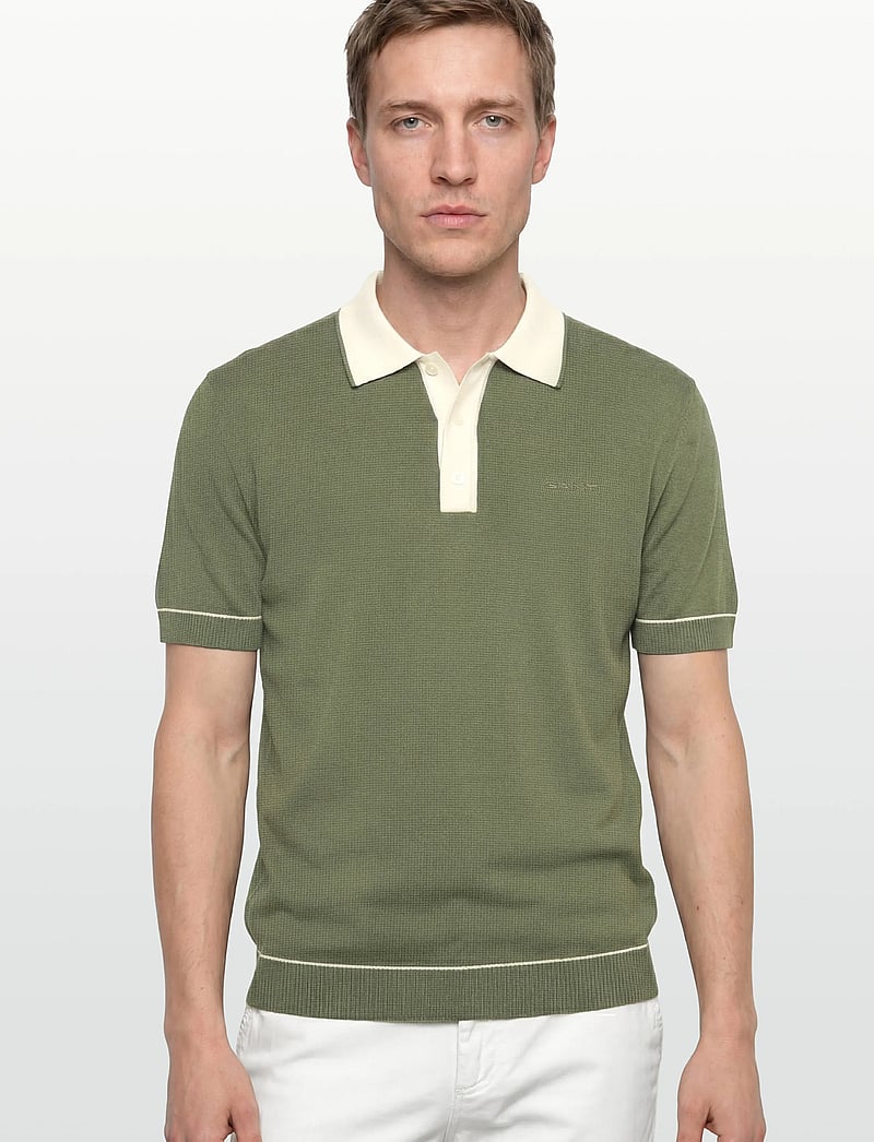 Gant - COTTON MODAL POLO - kortærmede poloer - dry herb green - 3