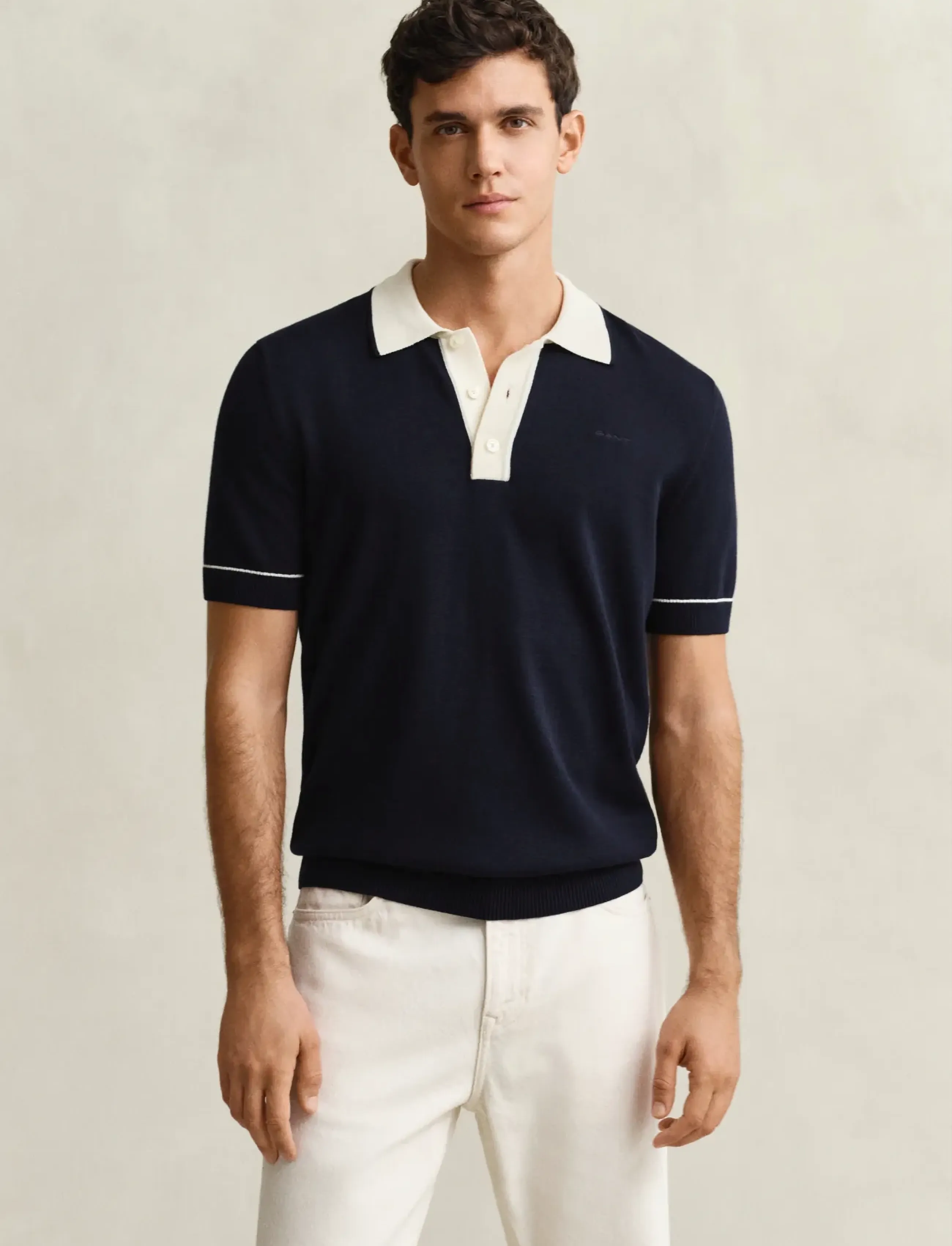 GANT COTTON MODAL POLO - Pikéer - EVENING BLUE / navy