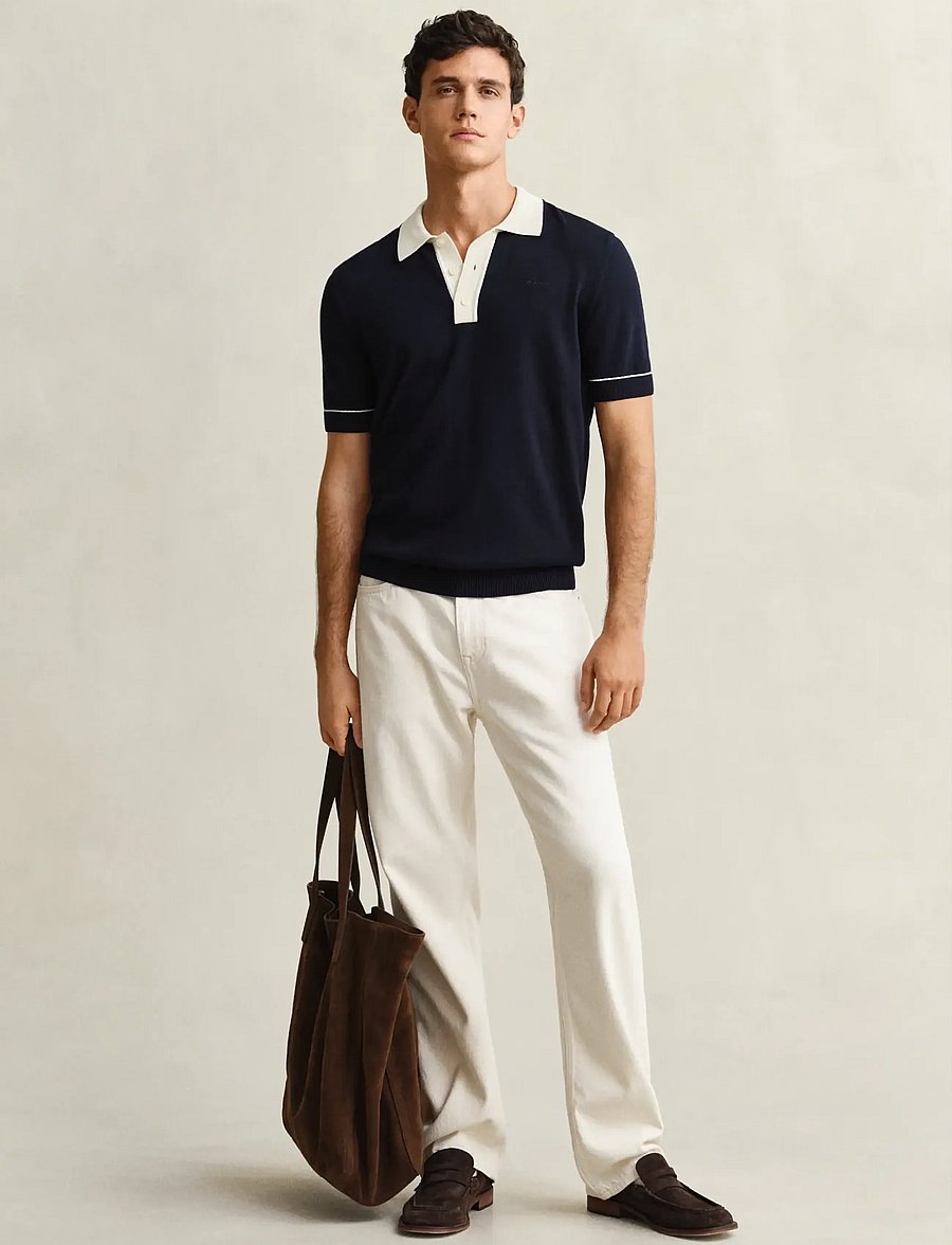 Gant - COTTON MODAL POLO - lühikeste varrukatega polod - evening blue - 4