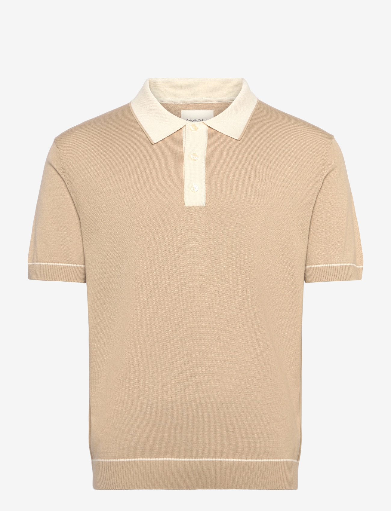 Gant - COTTON MODAL POLO - kortærmede poloer - oat beige - 1