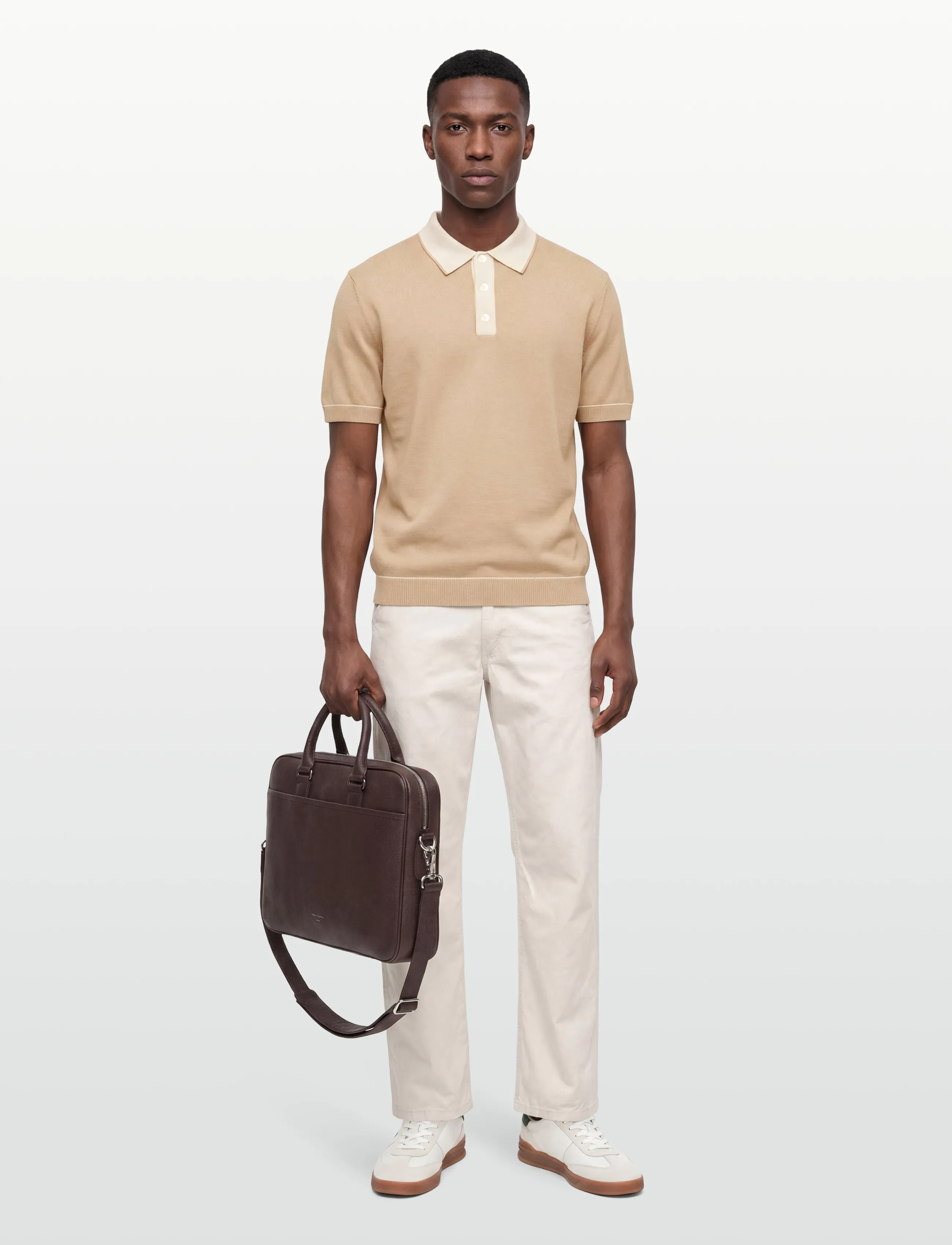 GANT COTTON MODAL POLO - Polo Shirts - OAT BEIGE / beige