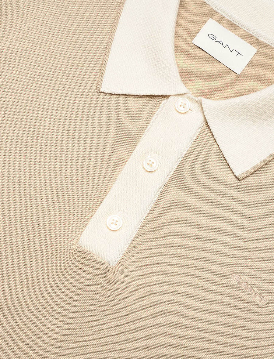 Gant - COTTON MODAL POLO - kortärmade pikéer - oat beige - 5