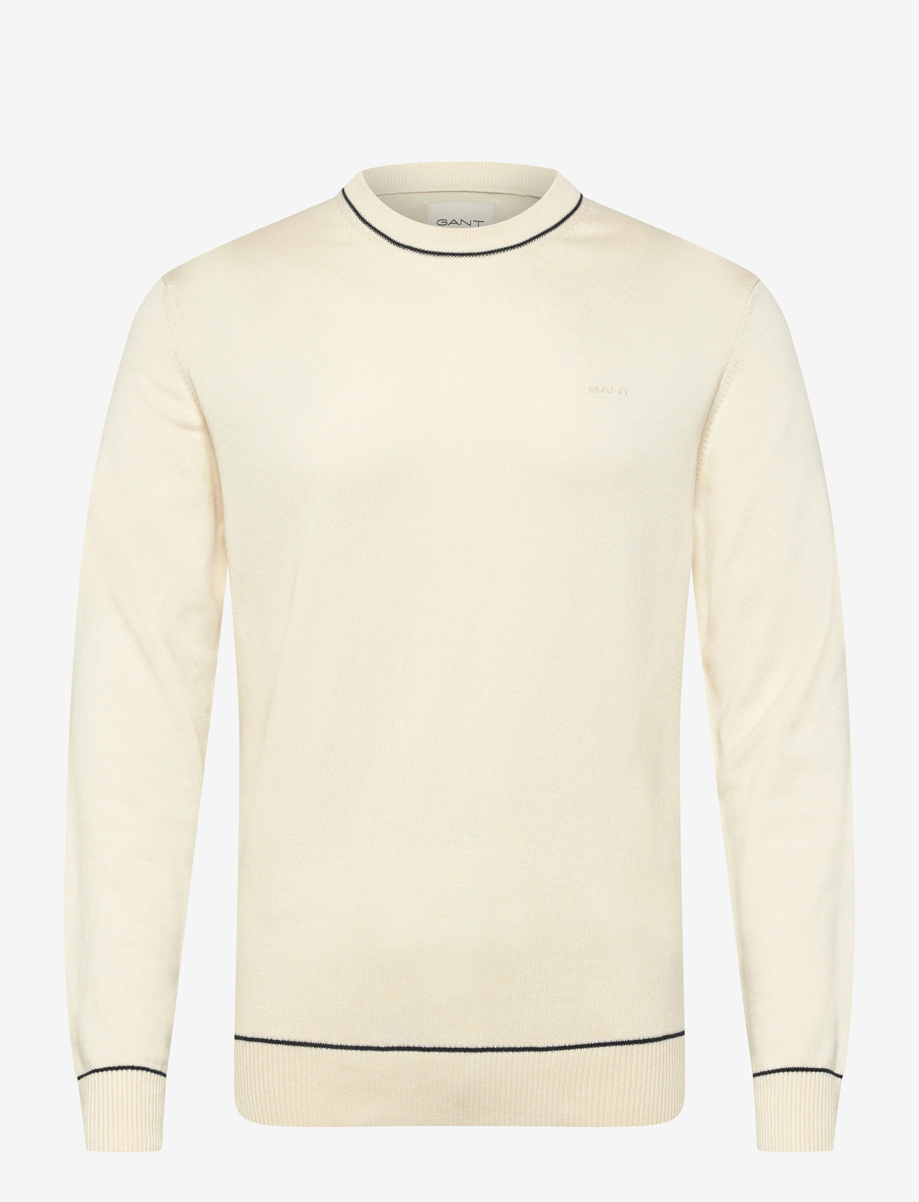 GANT - COTTON MODAL C-NECK - Ümmarguse kaelusega kudumid - cream - 0