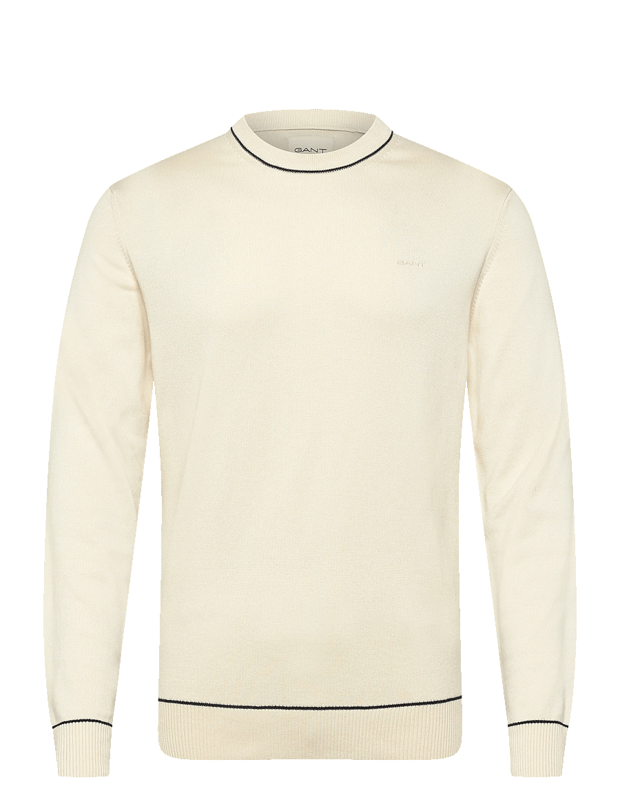 Gant - COTTON MODAL C-NECK - rundhals - cream - 1
