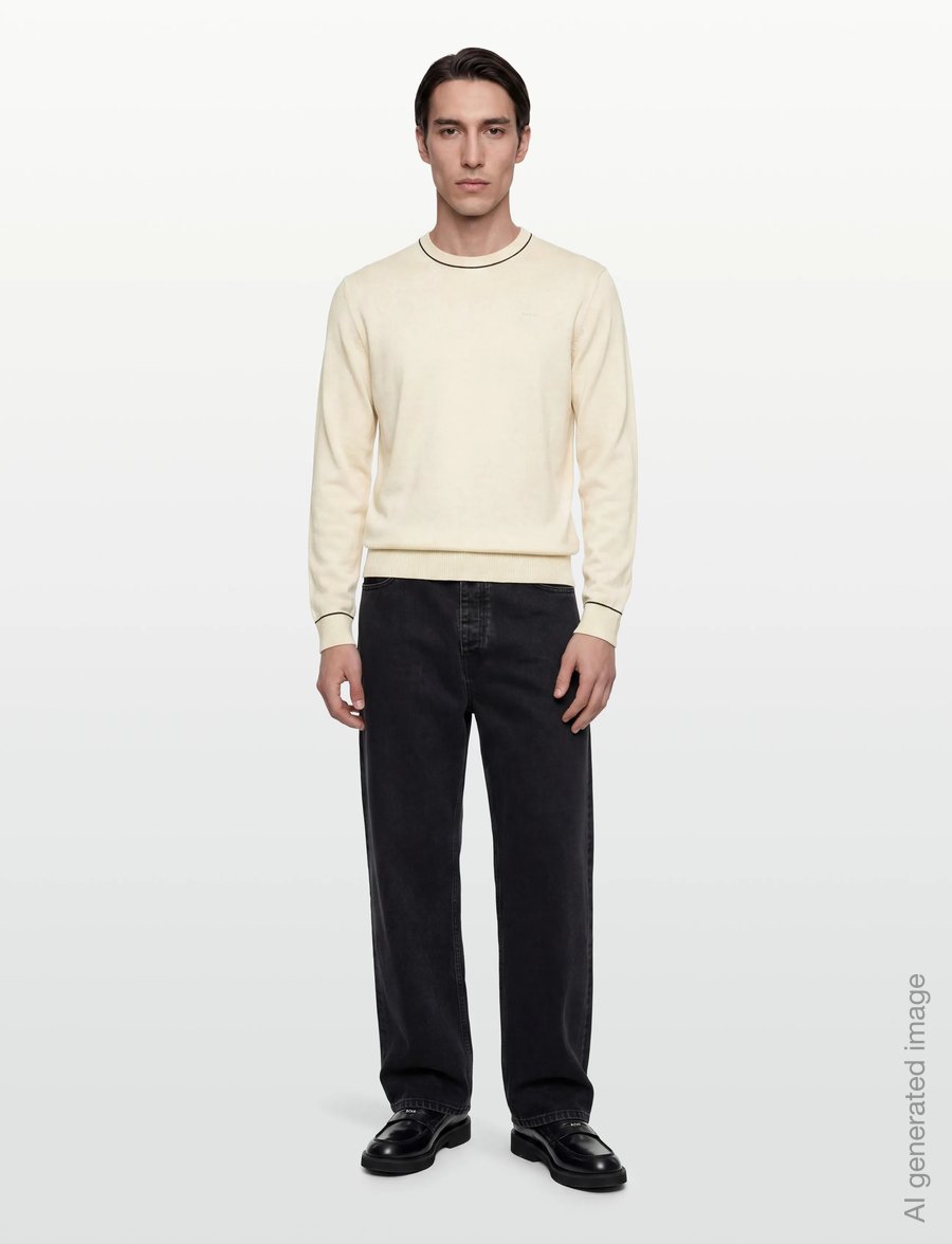 Gant - COTTON MODAL C-NECK - rundhals - cream - 0