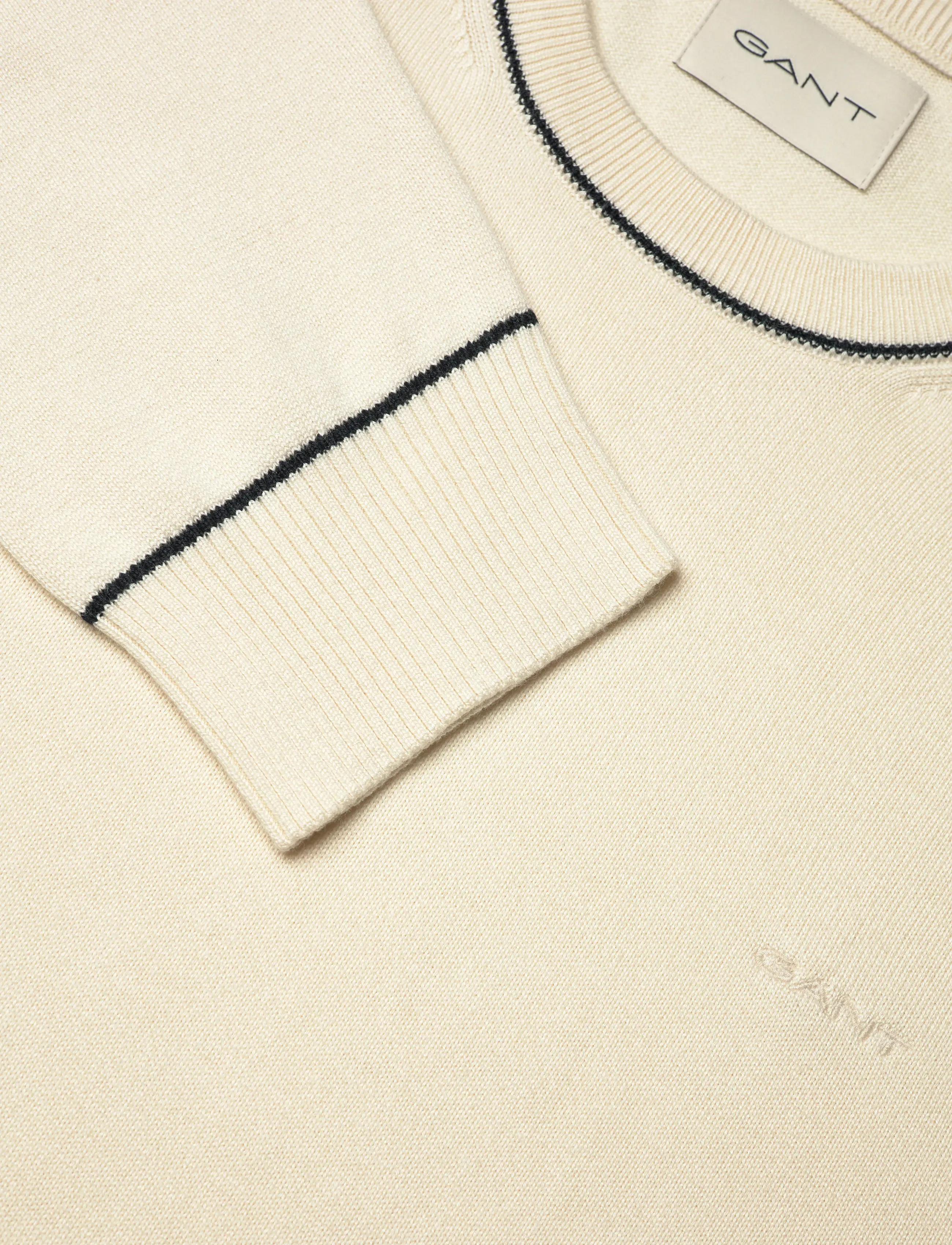 Gant - COTTON MODAL C-NECK - round necks - cream - 5