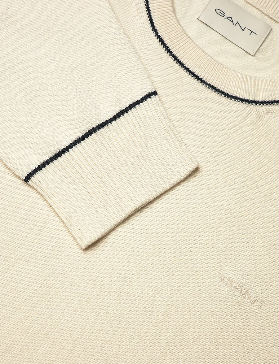 Gant - COTTON MODAL C-NECK - rundhals - cream - 5