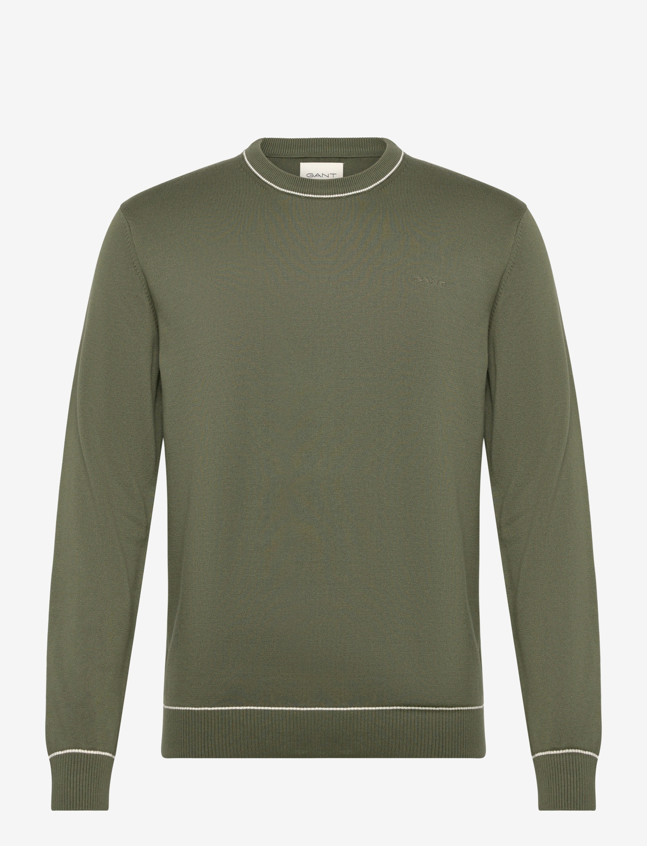 GANT - COTTON MODAL C-NECK - rund hals - dry herb green - 0