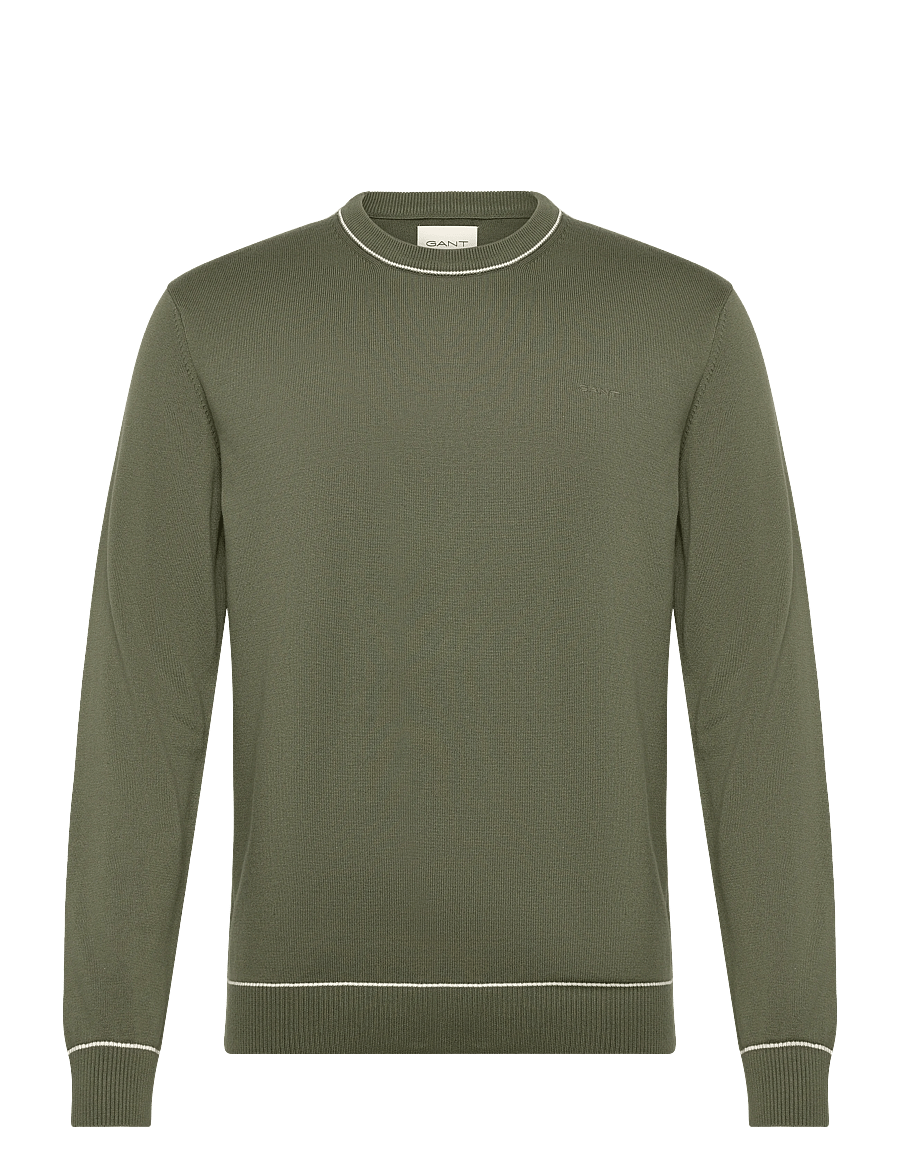 Gant - COTTON MODAL C-NECK - rund hals - dry herb green - 1