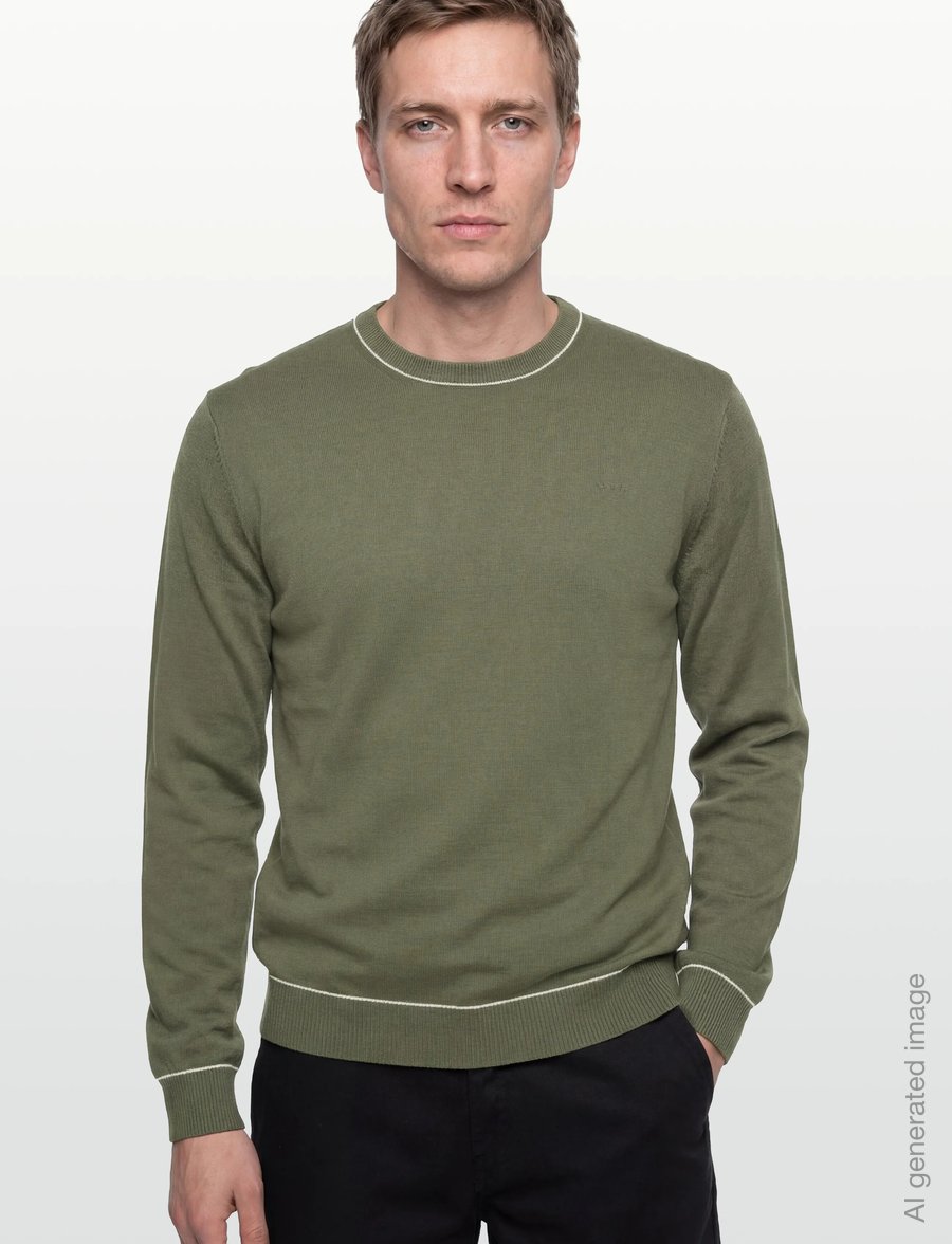 Gant - COTTON MODAL C-NECK - rund hals - dry herb green - 3