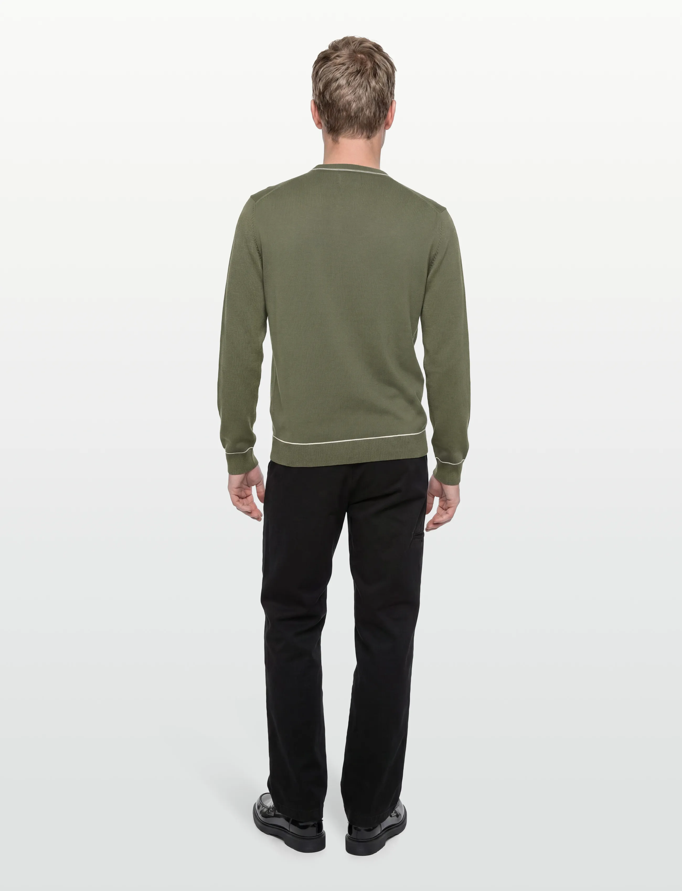 Gant - COTTON MODAL C-NECK - round necks - dry herb green - 4
