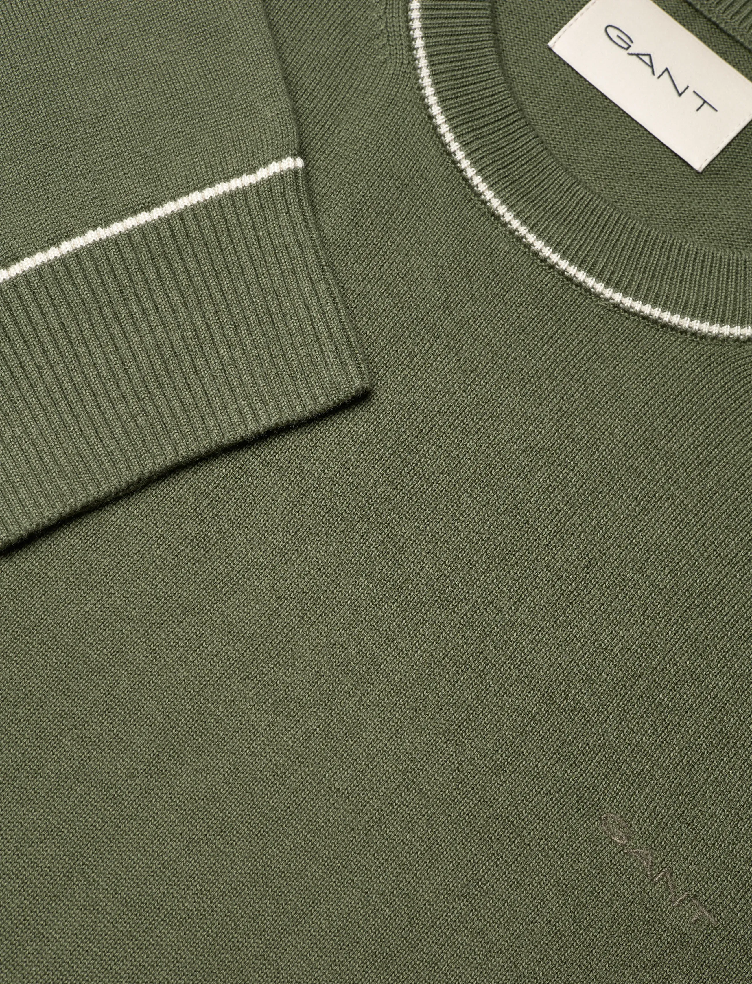 Gant - COTTON MODAL C-NECK - round necks - dry herb green - 5