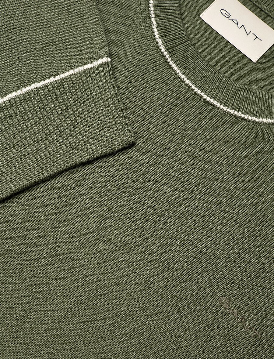 Gant - COTTON MODAL C-NECK - rund hals - dry herb green - 5