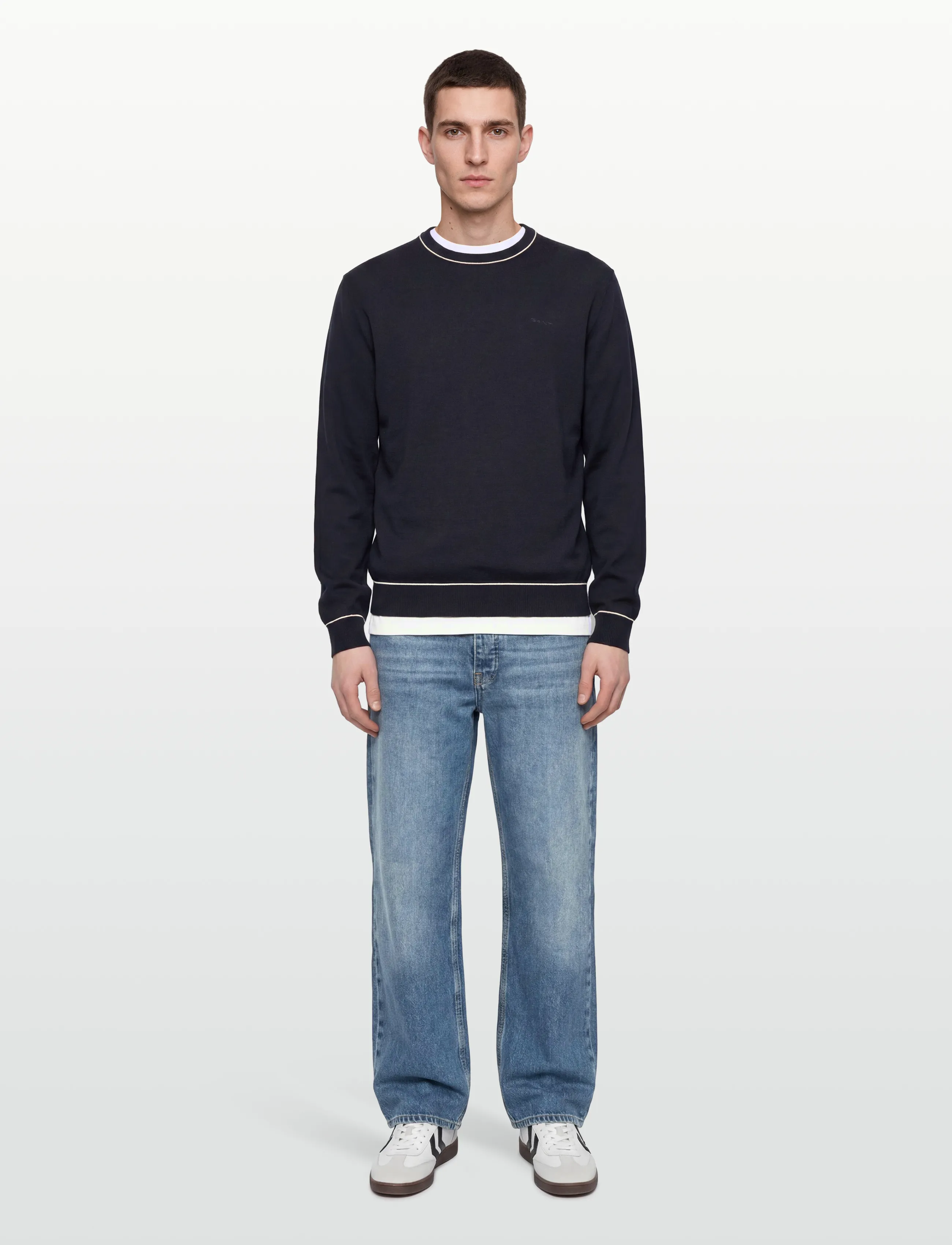 Gant - COTTON MODAL C-NECK - rundhalsad - evening blue - 0