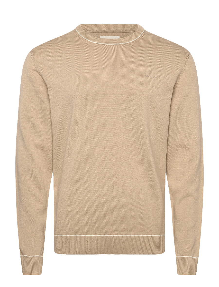 Gant - COTTON MODAL C-NECK - rund hals - oat beige - 1