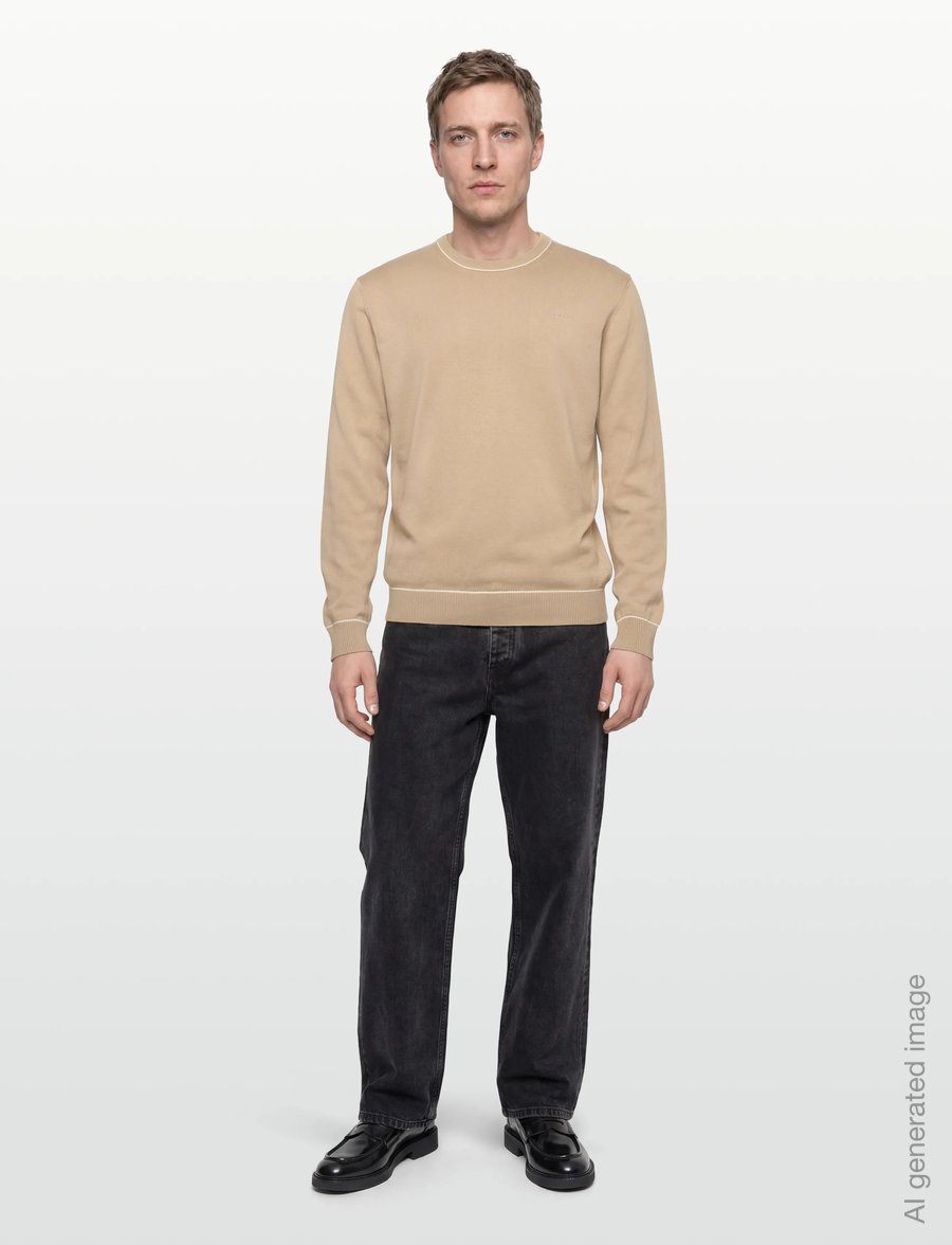 Gant - COTTON MODAL C-NECK - rund hals - oat beige - 0