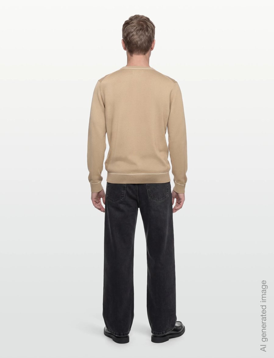 Gant - COTTON MODAL C-NECK - rund hals - oat beige - 4