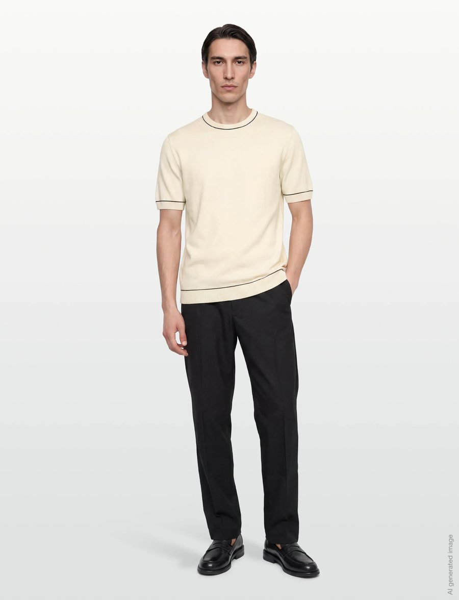 Gant - COTTON MODAL SS C-NECK - korte mouwen - cream - 0