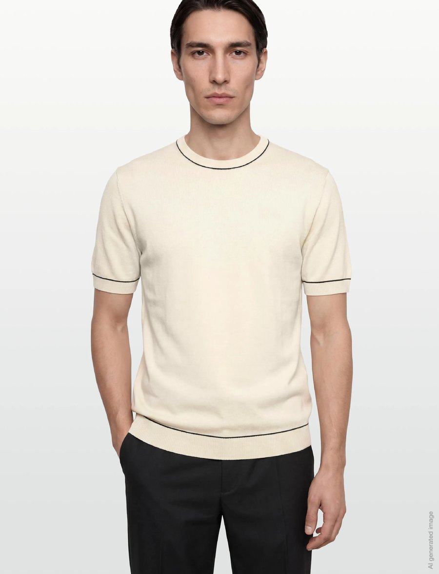 Gant - COTTON MODAL SS C-NECK - korte mouwen - cream - 3