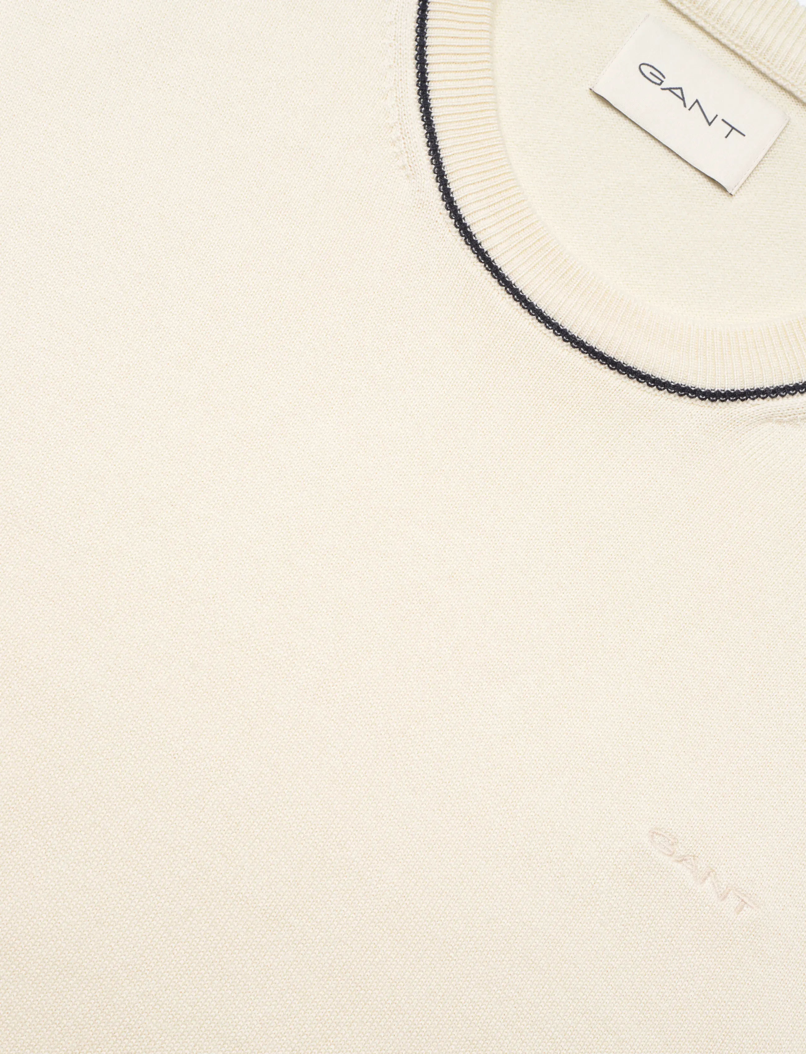 Gant - COTTON MODAL SS C-NECK - short-sleeved t-shirts - cream - 5