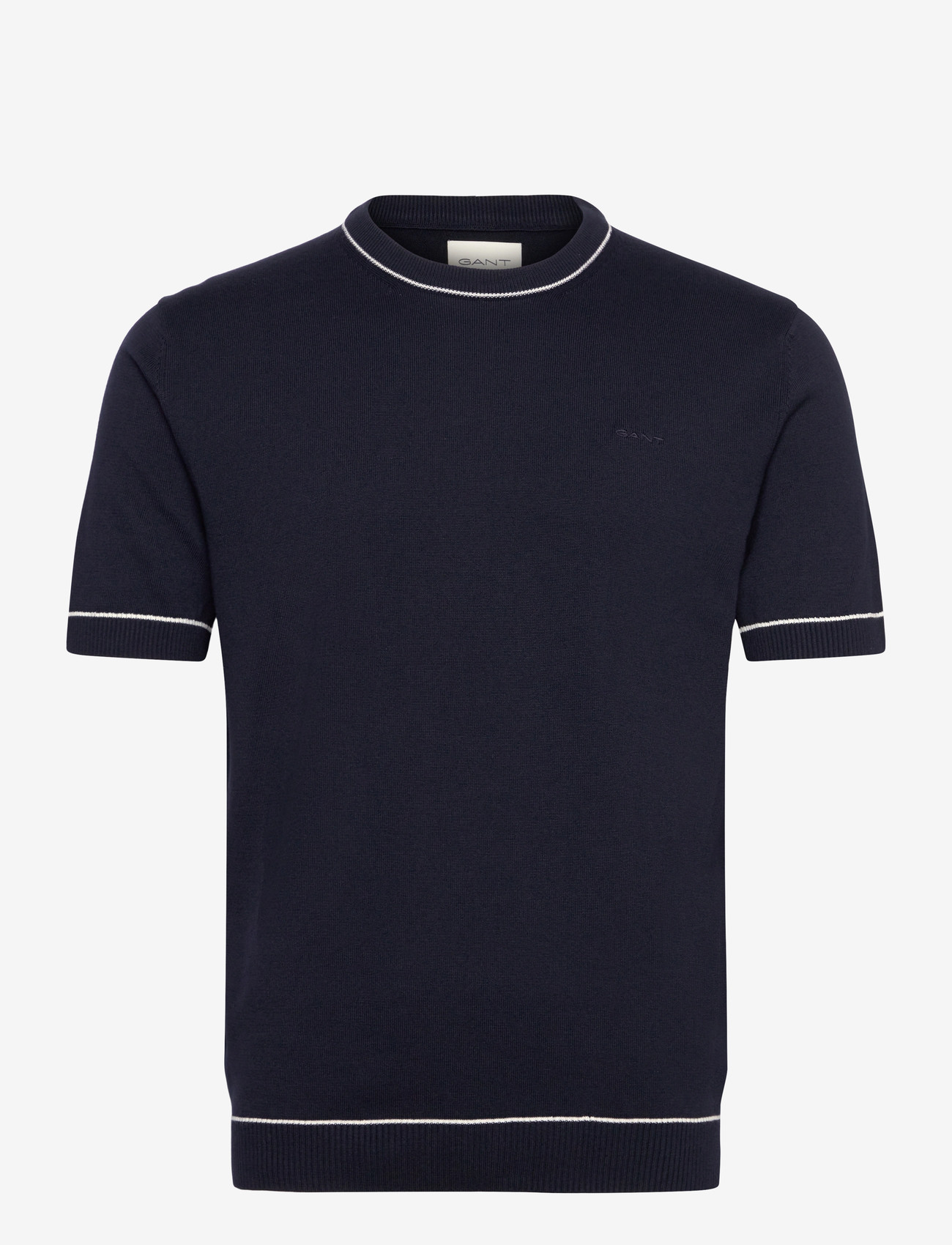 Gant - COTTON MODAL SS C-NECK - krótki rękaw - evening blue - 1