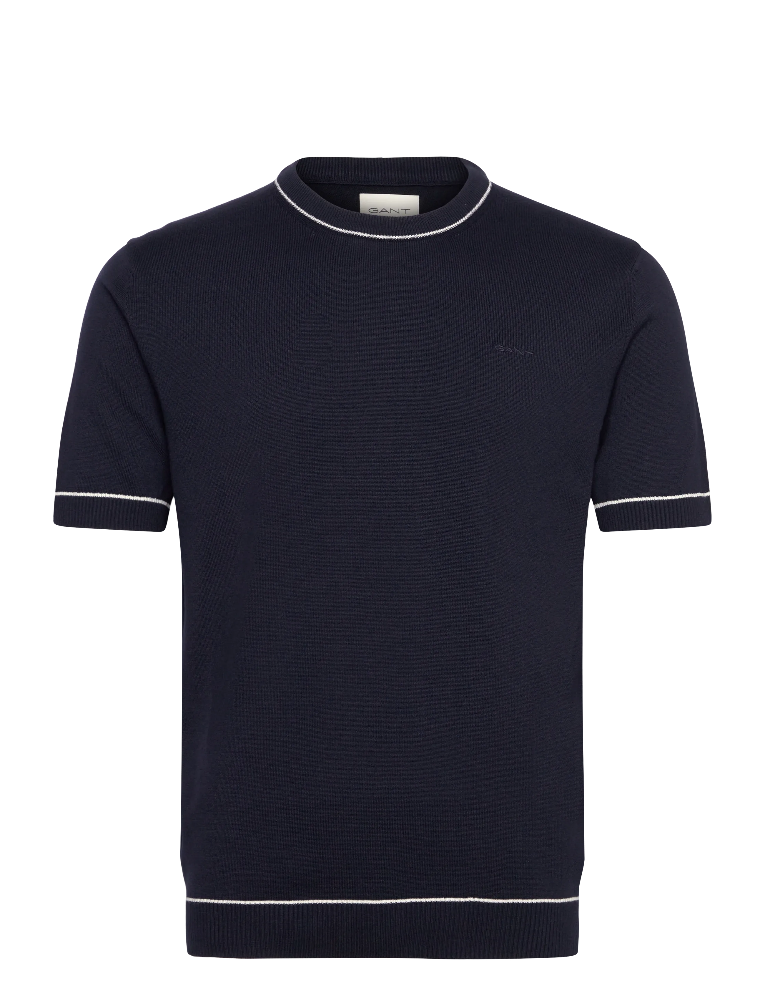 GANT COTTON MODAL SS C-NECK - T-Shirts - EVENING BLUE / navy
