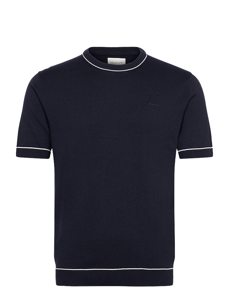 Gant - COTTON MODAL SS C-NECK - krótki rękaw - evening blue - 1