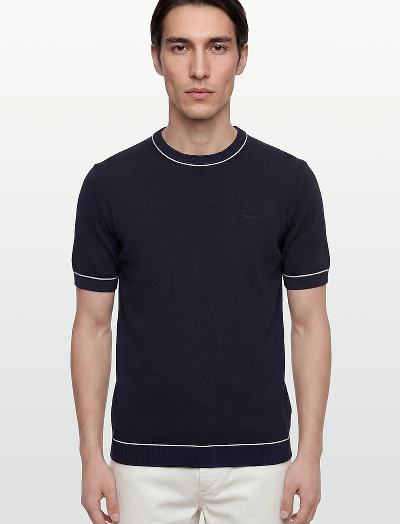 Gant - COTTON MODAL SS C-NECK - krótki rękaw - evening blue - 3