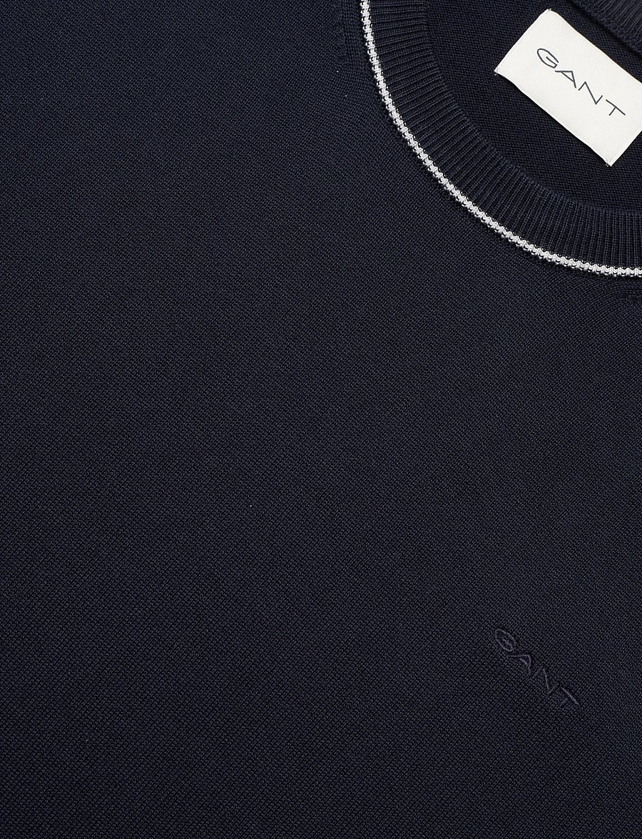 Gant - COTTON MODAL SS C-NECK - stutterma bolir - evening blue - 5