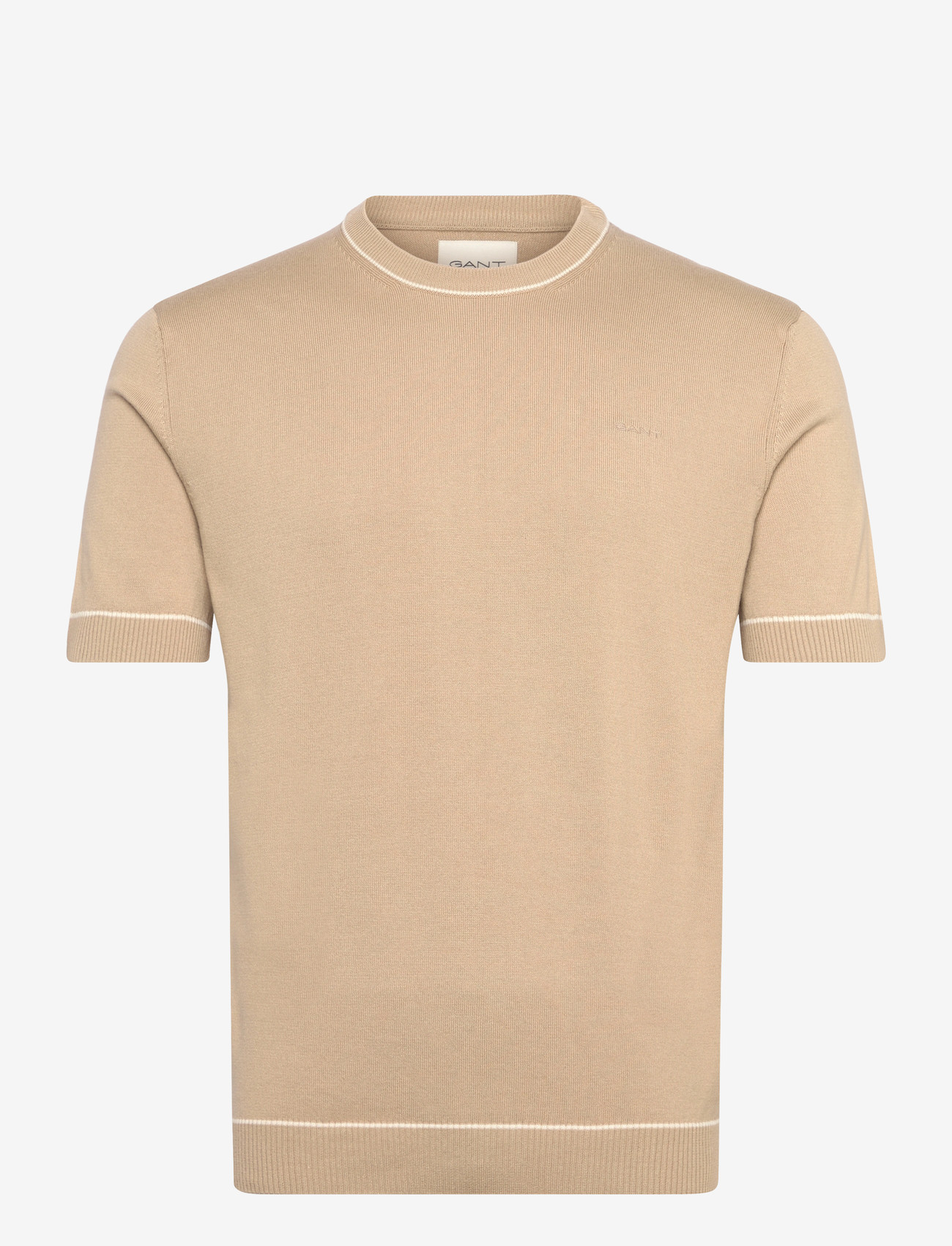 Gant - COTTON MODAL SS C-NECK - marškinėliai trumpomis rankovėmis - oat beige - 1