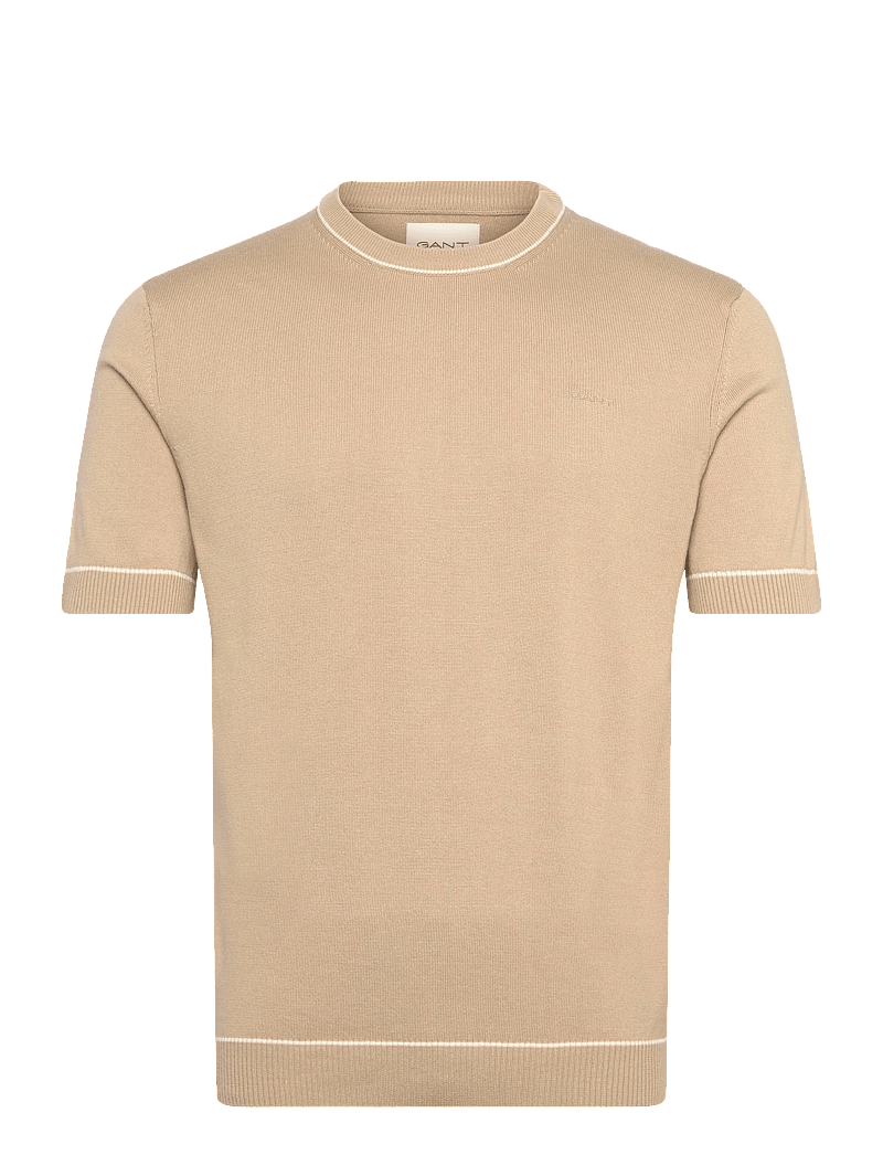 Gant - COTTON MODAL SS C-NECK - marškinėliai trumpomis rankovėmis - oat beige - 1