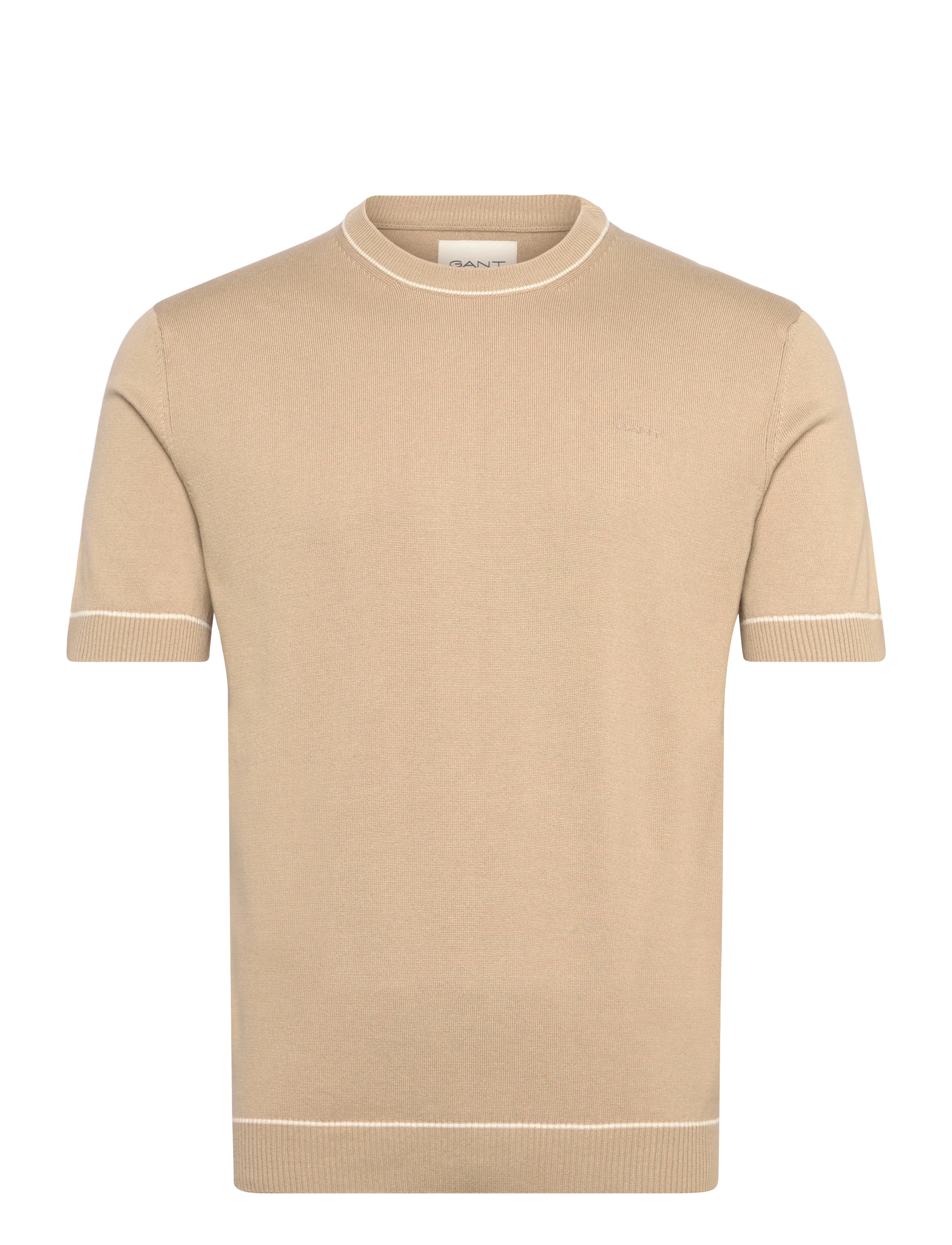 Gant COTTON MODAL SS C-NECK - Clothing - OAT BEIGE / beige