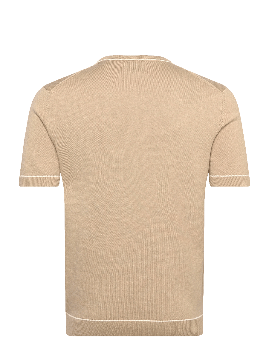 Gant - COTTON MODAL SS C-NECK - kortærmede t-shirts - oat beige - 2