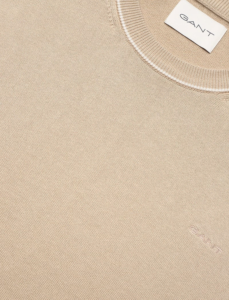 Gant - COTTON MODAL SS C-NECK - marškinėliai trumpomis rankovėmis - oat beige - 5