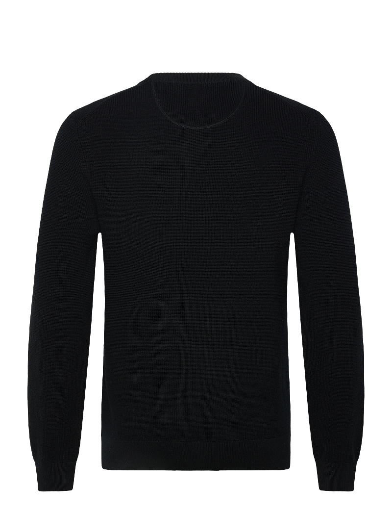 GANT - MICRO TEXTURED COTTON C-NECK - rund hals - black - 1
