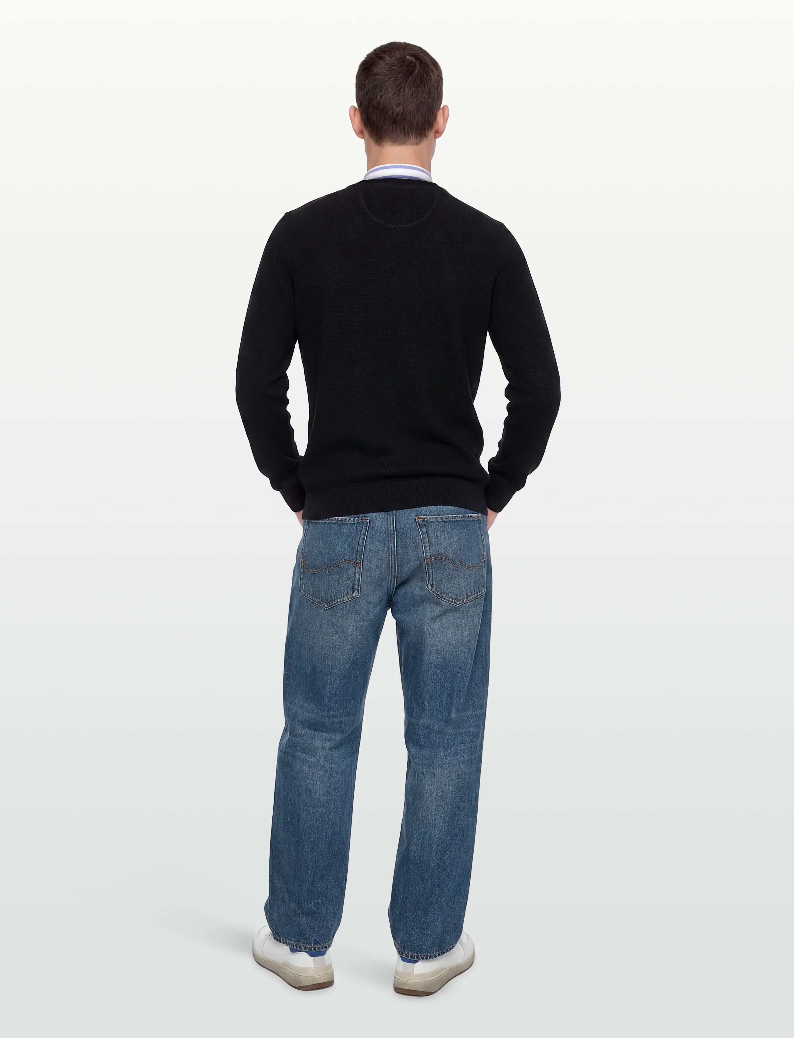 Gant - Waffle Knit Sweater - rundhalsad - black - 4