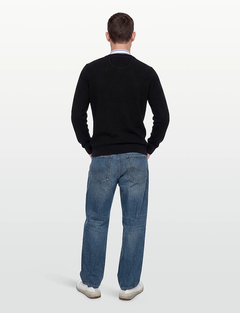 Gant - Waffle Knit Sweater - rund hals - black - 4