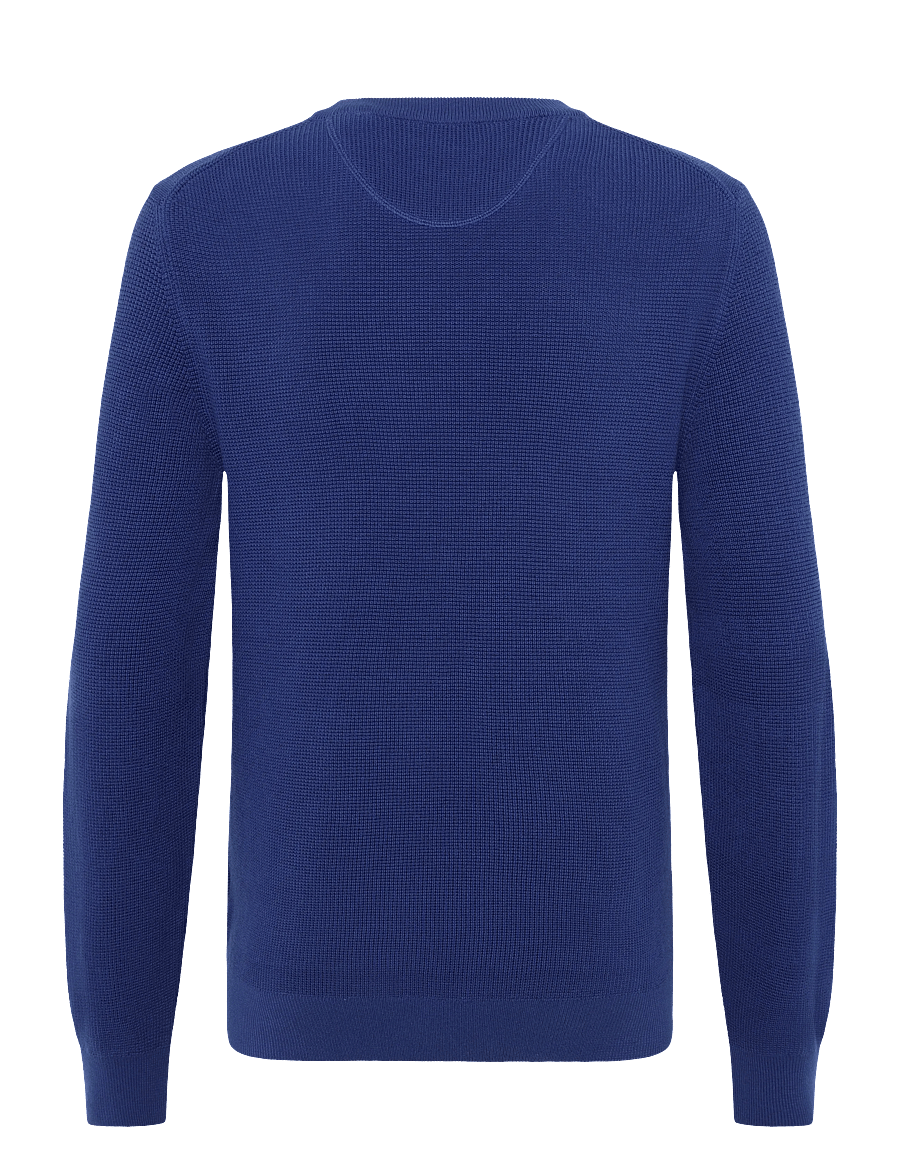 Gant - Waffle Knit Sweater - Ümara kaelusega - crisp blue - 1