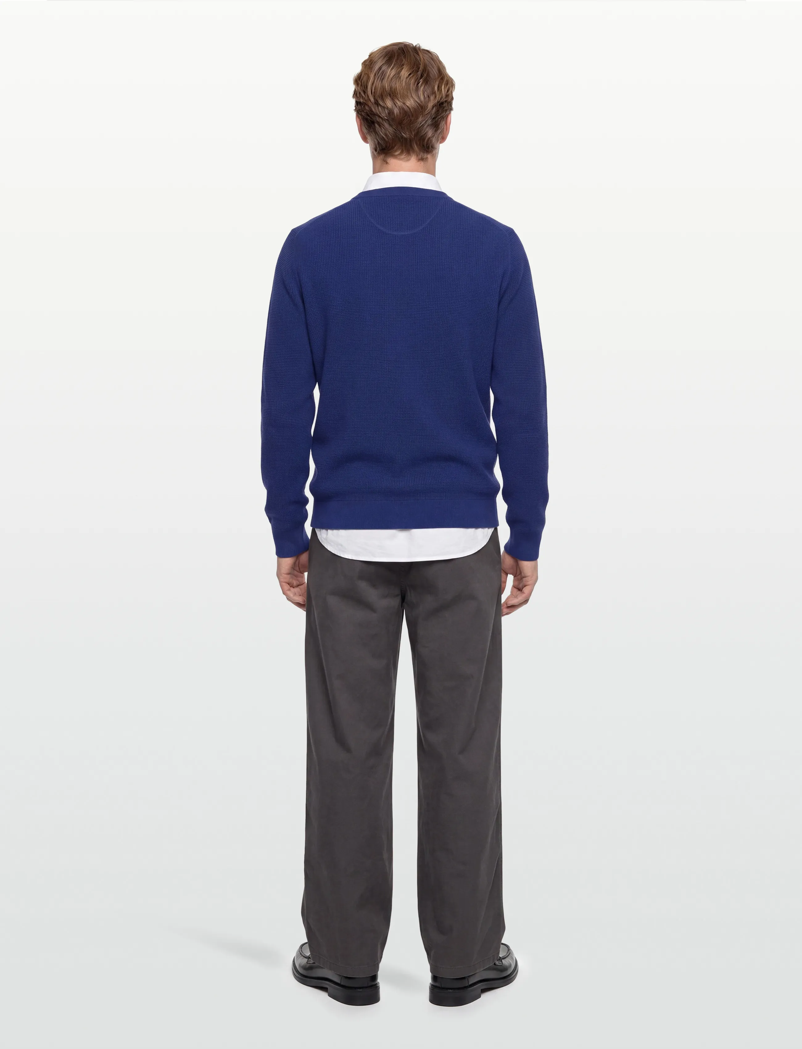 Gant - Waffle Knit Sweater - megztiniai su apvalia apykakle - crisp blue - 4