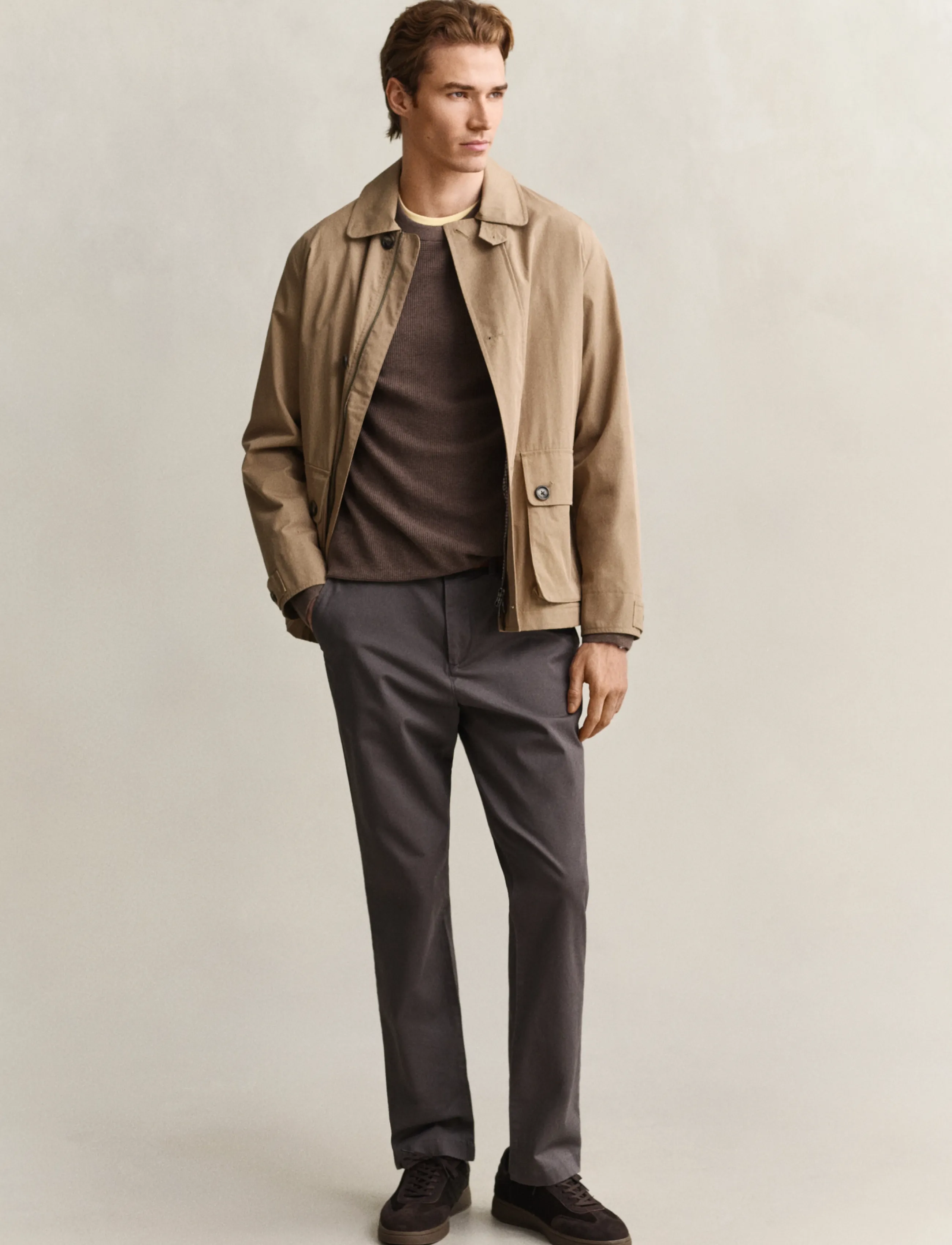 Gant - Waffle Knit Sweater - round necks - dark hazelnut melange - 4