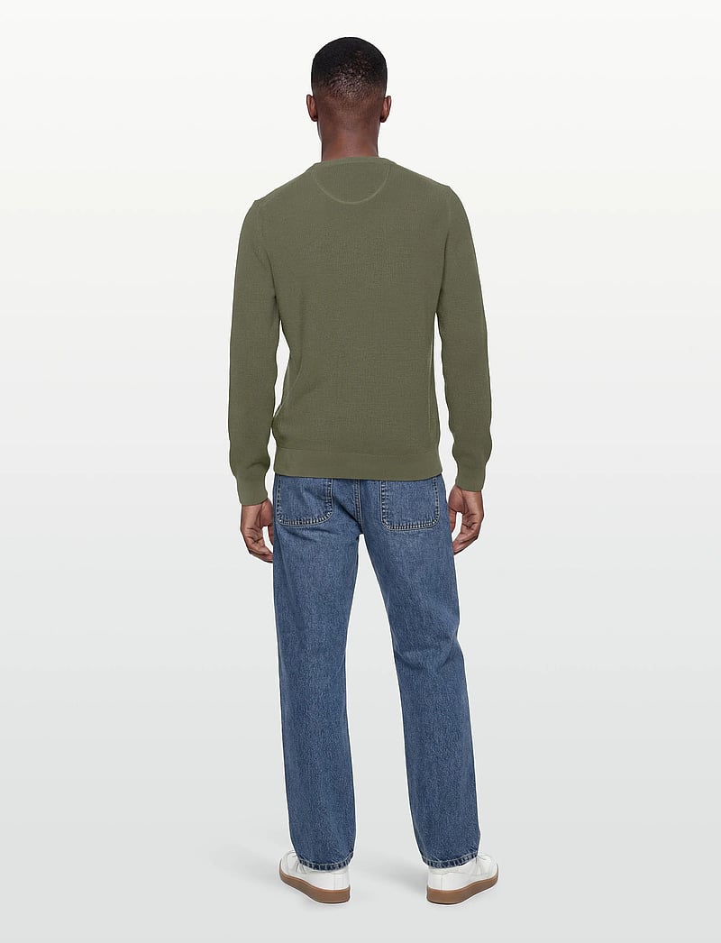 Gant - Waffle Knit Sweater - rund hals - dry herb green - 4